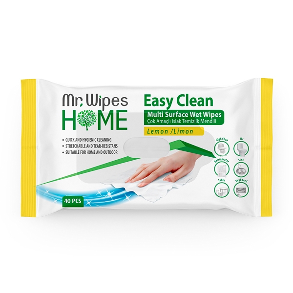 FARMASİ MR. WIPES EASY CLEAN TEMİZLEME MENDİLİ LİMON KOKULU 40 ADET